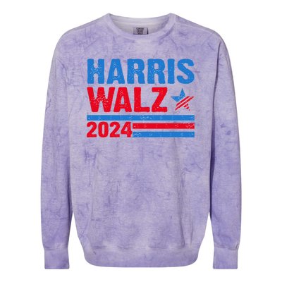 Distressed Vote Kamala Harris Tim Walz 2024 Election Colorblast Crewneck Sweatshirt