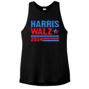 Distressed Vote Kamala Harris Tim Walz 2024 Election Ladies PosiCharge Tri-Blend Wicking Tank