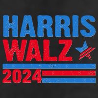Distressed Vote Kamala Harris Tim Walz 2024 Election 7 Panel Mesh Trucker Snapback Hat