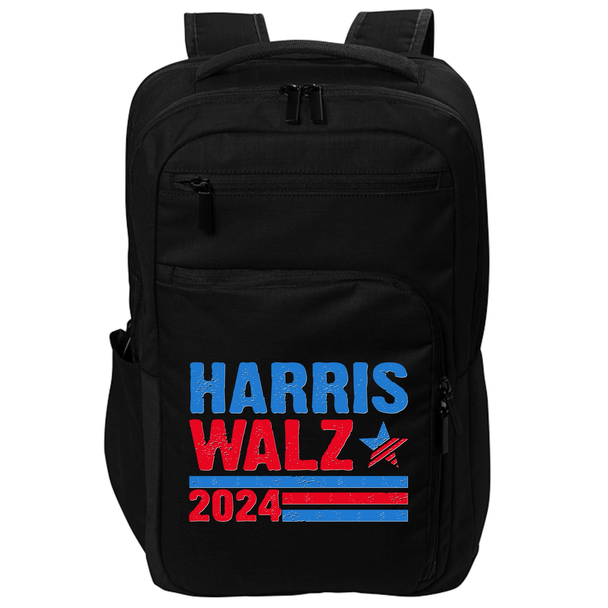Distressed Vote Kamala Harris Tim Walz 2024 Election Impact Tech Backpack