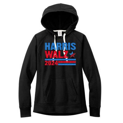 Distressed Vote Kamala Harris Tim Walz 2024 Election Women's Fleece Hoodie