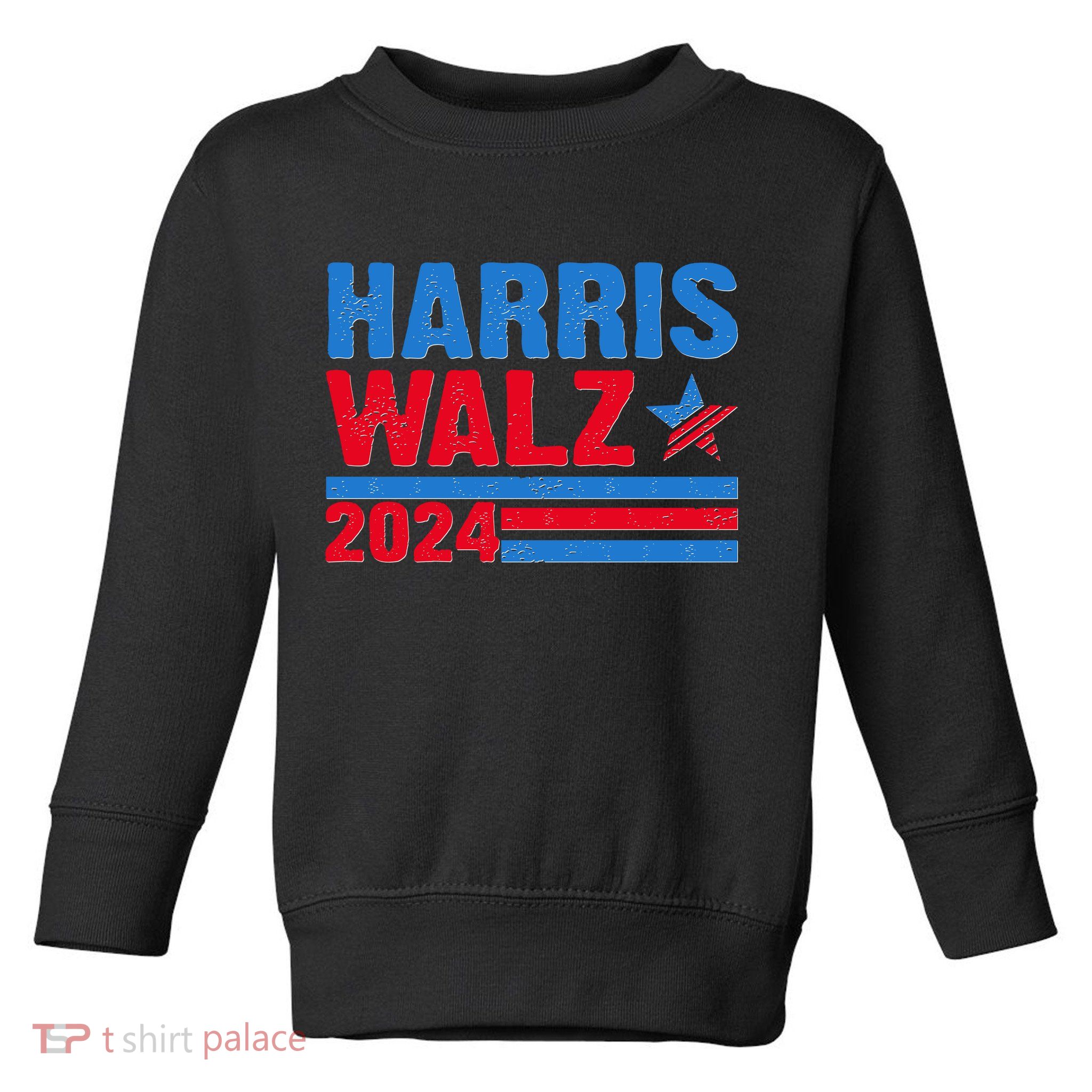 Distressed Vote Kamala Harris Tim Walz 2024 Election Toddler Sweatshirt