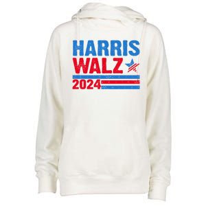 Distressed Vote Kamala Harris Tim Walz 2024 Election Womens Funnel Neck Pullover Hood