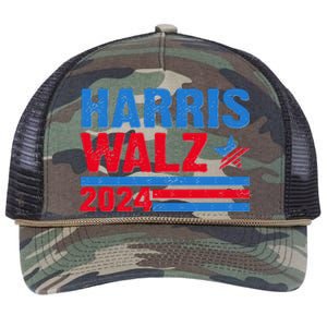 Distressed Vote Kamala Harris Tim Walz 2024 Election Retro Rope Trucker Hat Cap