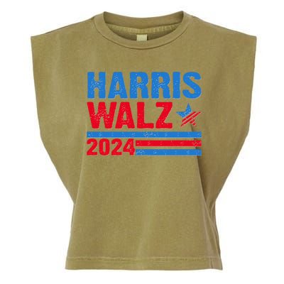 Distressed Vote Kamala Harris Tim Walz 2024 Election Garment-Dyed Women's Muscle Tee