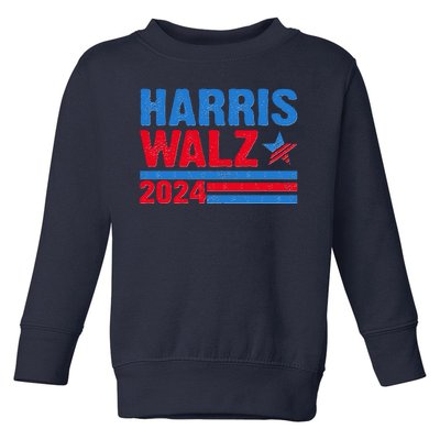 Distressed Vote Kamala Harris Tim Walz 2024 Election Toddler Sweatshirt