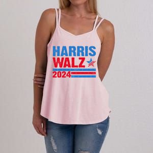 Distressed Vote Kamala Harris Tim Walz 2024 Election Women's Strappy Tank