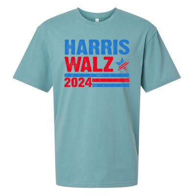 Distressed Vote Kamala Harris Tim Walz 2024 Election Sueded Cloud Jersey T-Shirt