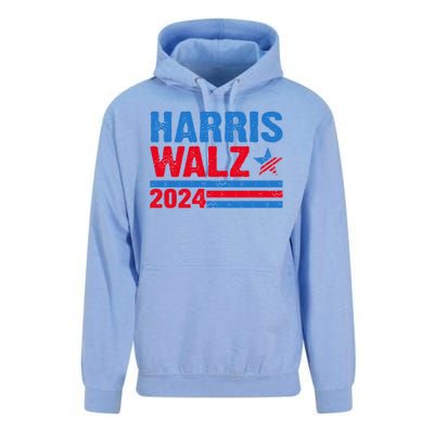 Distressed Vote Kamala Harris Tim Walz 2024 Election Unisex Surf Hoodie