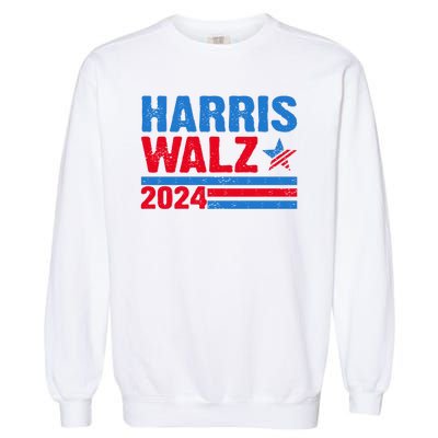 Distressed Vote Kamala Harris Tim Walz 2024 Election Garment-Dyed Sweatshirt