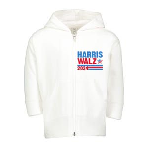 Distressed Vote Kamala Harris Tim Walz 2024 Election Toddler Zip Fleece Hoodie