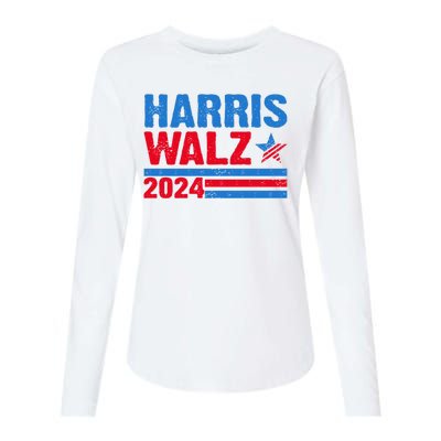 Distressed Vote Kamala Harris Tim Walz 2024 Election Womens Cotton Relaxed Long Sleeve T-Shirt