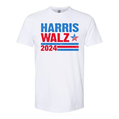 Distressed Vote Kamala Harris Tim Walz 2024 Election Softstyle CVC T-Shirt