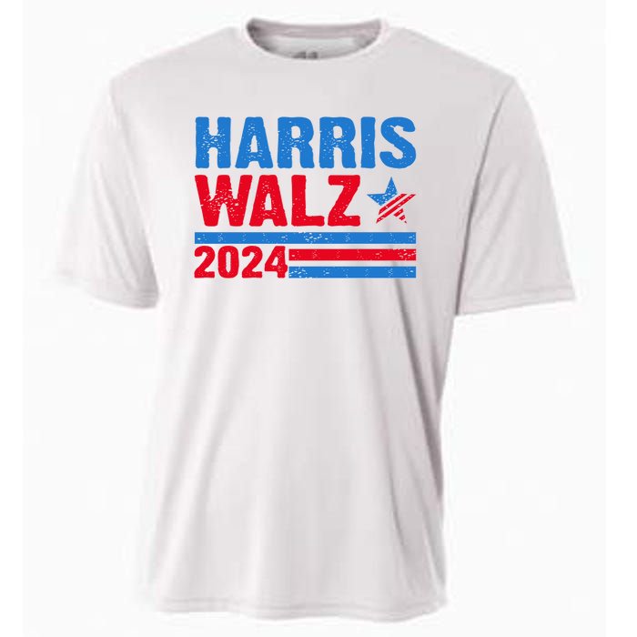 Distressed Vote Kamala Harris Tim Walz 2024 Election Cooling Performance Crew T-Shirt