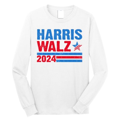 Distressed Vote Kamala Harris Tim Walz 2024 Election Long Sleeve Shirt