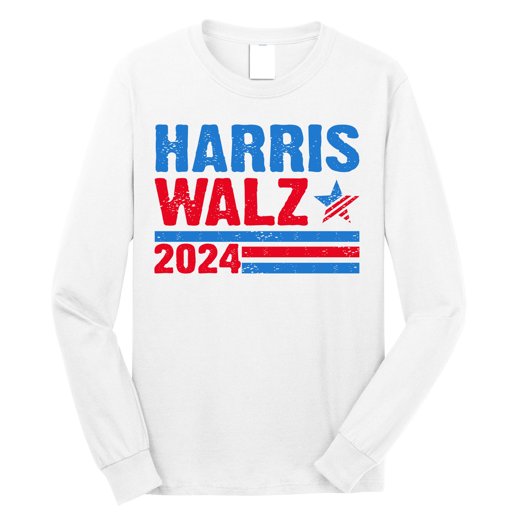 Distressed Vote Kamala Harris Tim Walz 2024 Election Long Sleeve Shirt