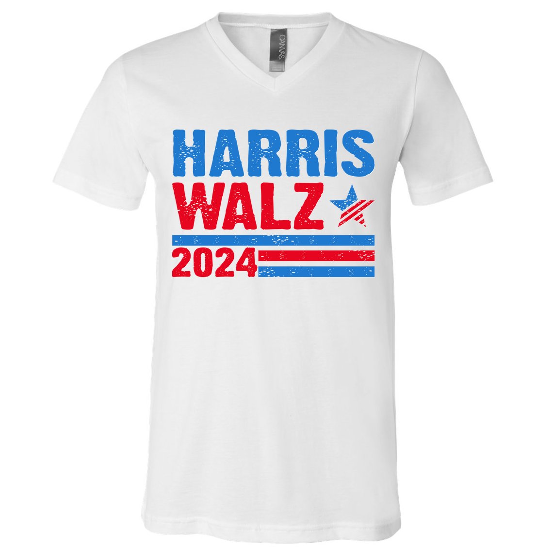 Distressed Vote Kamala Harris Tim Walz 2024 Election V-Neck T-Shirt