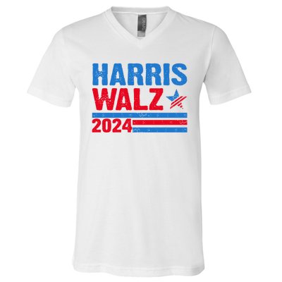 Distressed Vote Kamala Harris Tim Walz 2024 Election V-Neck T-Shirt