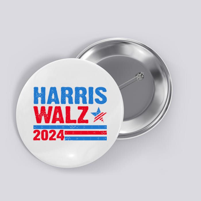 Distressed Vote Kamala Harris Tim Walz 2024 Election Button