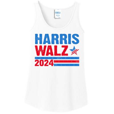 Distressed Vote Kamala Harris Tim Walz 2024 Election Ladies Essential Tank