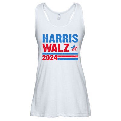 Distressed Vote Kamala Harris Tim Walz 2024 Election Ladies Essential Flowy Tank