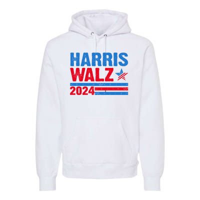 Distressed Vote Kamala Harris Tim Walz 2024 Election Premium Hoodie