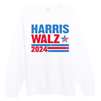 Distressed Vote Kamala Harris Tim Walz 2024 Election Premium Crewneck Sweatshirt