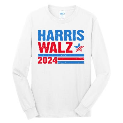 Distressed Vote Kamala Harris Tim Walz 2024 Election Tall Long Sleeve T-Shirt