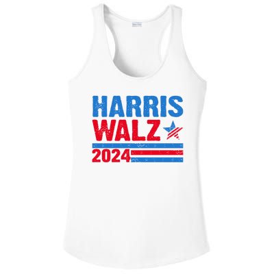 Distressed Vote Kamala Harris Tim Walz 2024 Election Ladies PosiCharge Competitor Racerback Tank