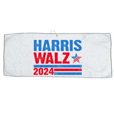 Distressed Vote Kamala Harris Tim Walz 2024 Election Large Microfiber Waffle Golf Towel