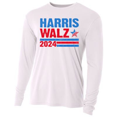 Distressed Vote Kamala Harris Tim Walz 2024 Election Cooling Performance Long Sleeve Crew