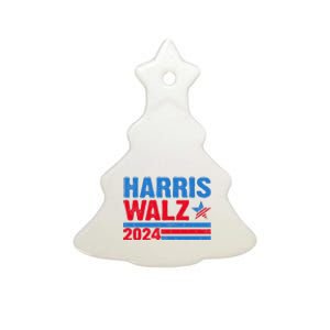 Distressed Vote Kamala Harris Tim Walz 2024 Election Ceramic Tree Ornament