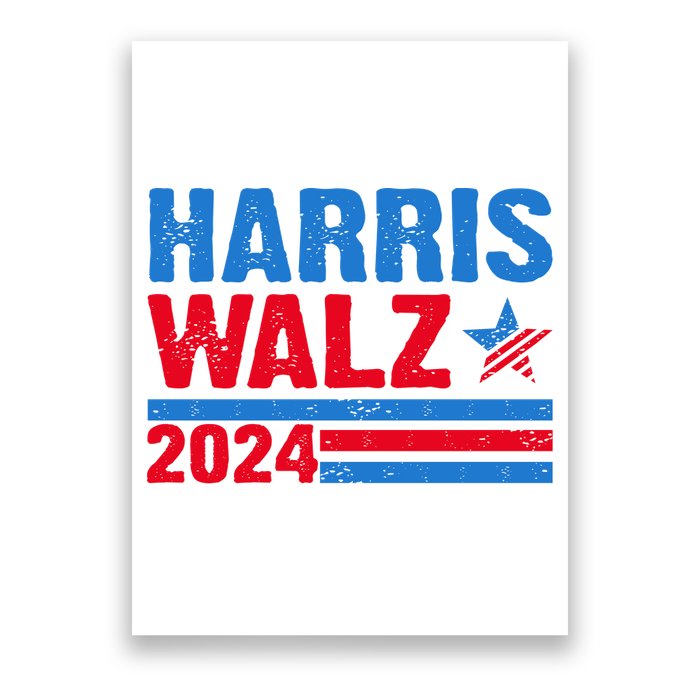 Distressed Vote Kamala Harris Tim Walz 2024 Election Poster