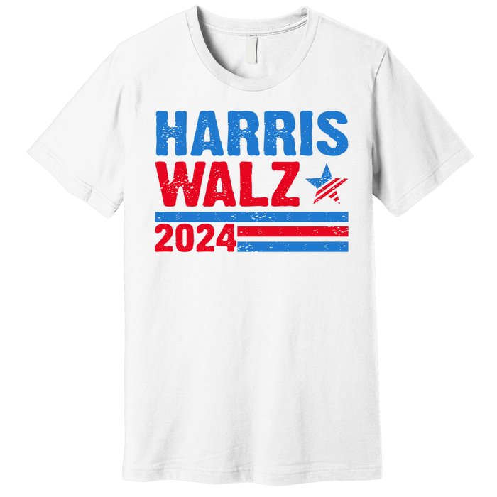 Distressed Vote Kamala Harris Tim Walz 2024 Election Premium T-Shirt