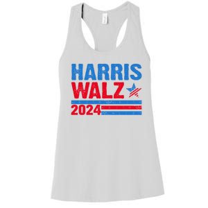 Distressed Vote Kamala Harris Tim Walz 2024 Election Women's Racerback Tank