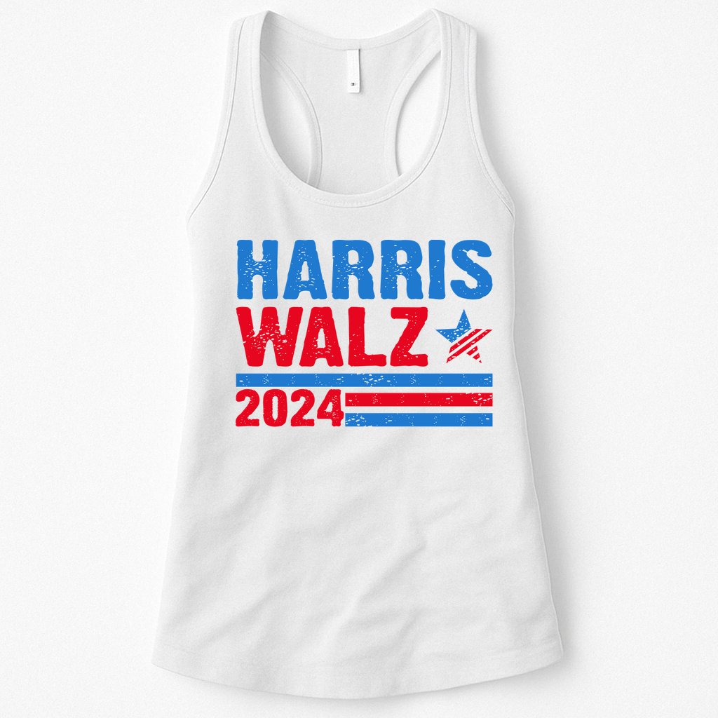 Distressed Vote Kamala Harris Tim Walz 2024 Election Womens Tank Top
