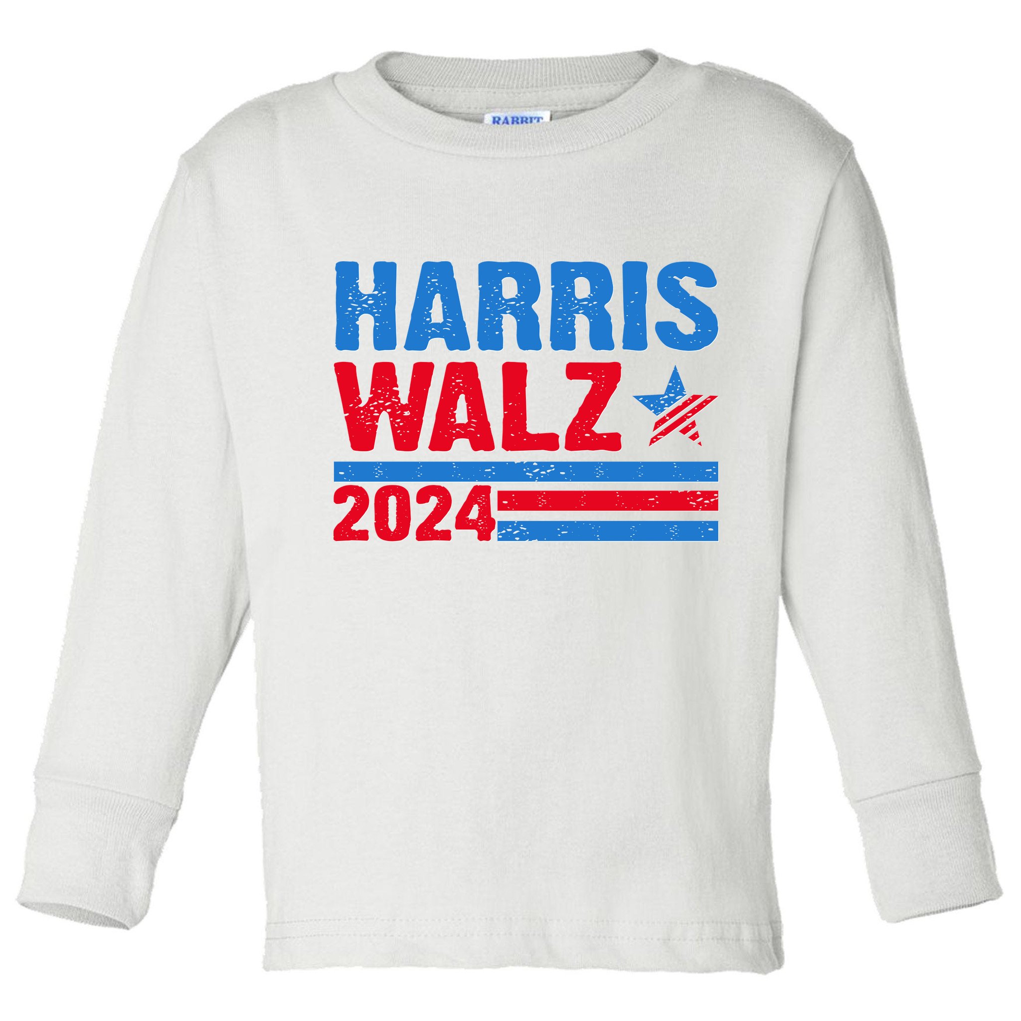 Distressed Vote Kamala Harris Tim Walz 2024 Election Toddler Long Sleeve Shirt