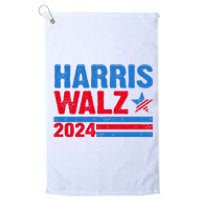 Distressed Vote Kamala Harris Tim Walz 2024 Election Platinum Collection Golf Towel