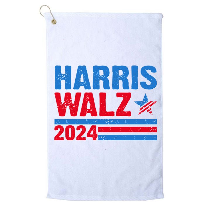 Distressed Vote Kamala Harris Tim Walz 2024 Election Platinum Collection Golf Towel