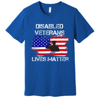 Disabled Veteran Lives Matter American Us Flag Military Premium T-Shirt