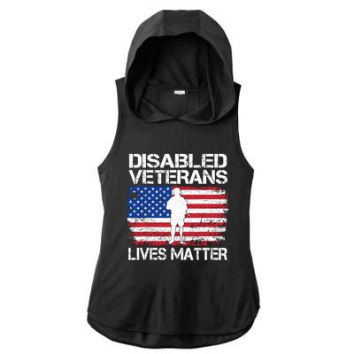 Disabled Veteran Lives Matter Flag American Us Vet Military Ladies PosiCharge Tri-Blend Wicking Draft Hoodie Tank