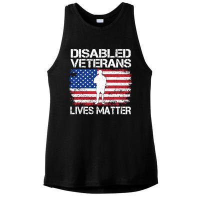 Disabled Veteran Lives Matter Flag American Us Vet Military Ladies PosiCharge Tri-Blend Wicking Tank