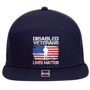 Disabled Veteran Lives Matter Flag American Us Vet Military 7 Panel Mesh Trucker Snapback Hat