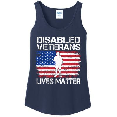 Disabled Veteran Lives Matter Flag American Us Vet Military Ladies Essential Tank