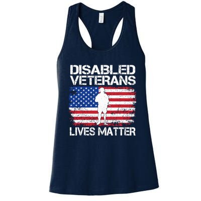 Disabled Veteran Lives Matter Flag American Us Vet Military Women's Racerback Tank