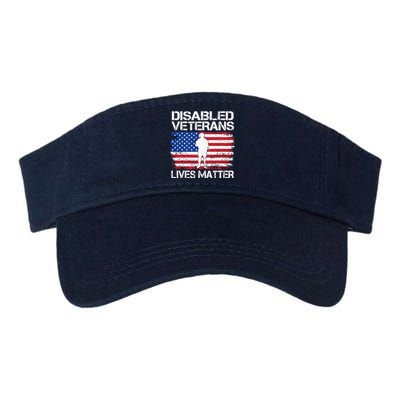 Disabled Veteran Lives Matter Flag American Us Vet Military Valucap Bio-Washed Visor