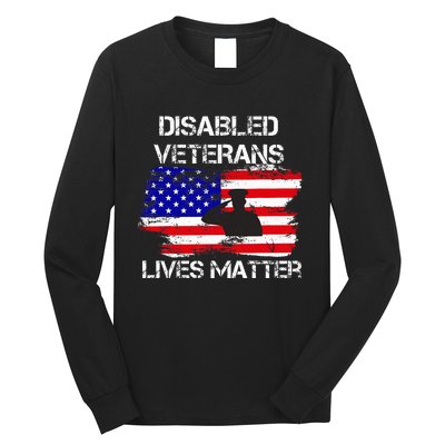 Disabled Veteran Lives Matter American Us Flag Long Sleeve Shirt