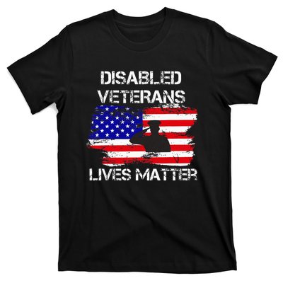 Disabled Veteran Lives Matter American Us Flag T-Shirt