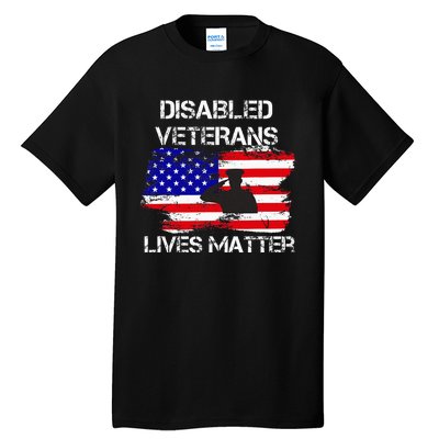 Disabled Veteran Lives Matter American Us Flag Tall T-Shirt