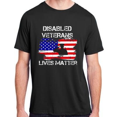 Disabled Veteran Lives Matter American Us Flag Adult ChromaSoft Performance T-Shirt